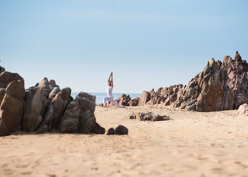 Yoga on the beach at the Avani in Qui Nhon