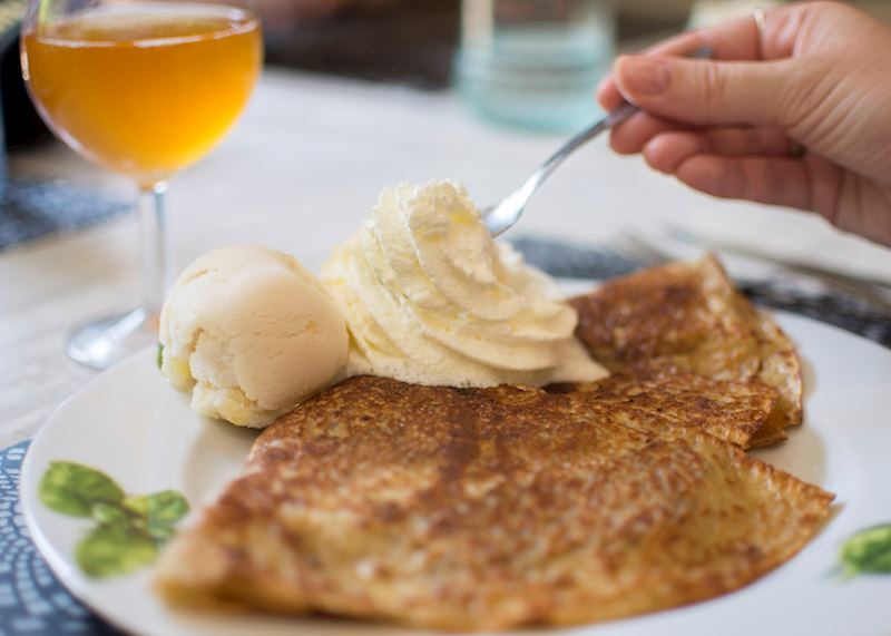 Dessert galette with cider, Normandy