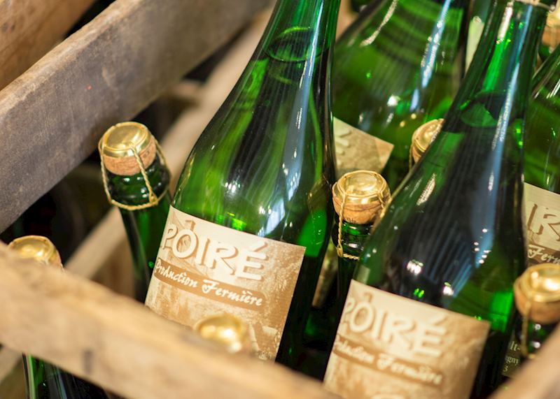 Bottles of poiré (pear cider), Normandy