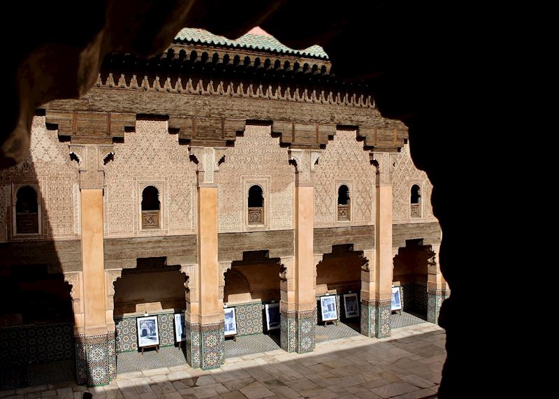 View of the inner courtyard of Madrasa Ben Youssef