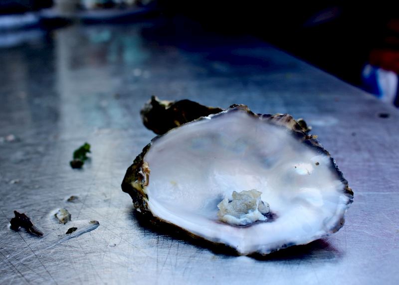 What remains following a sumptuous tasting of fresh oysters produced in Oualidia's port
