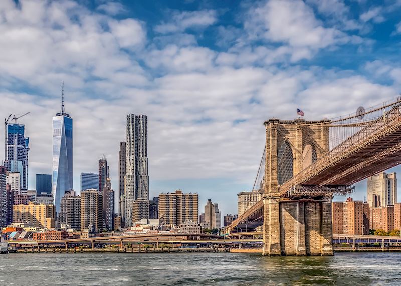 Brooklyn Bridge and cityscape New York 