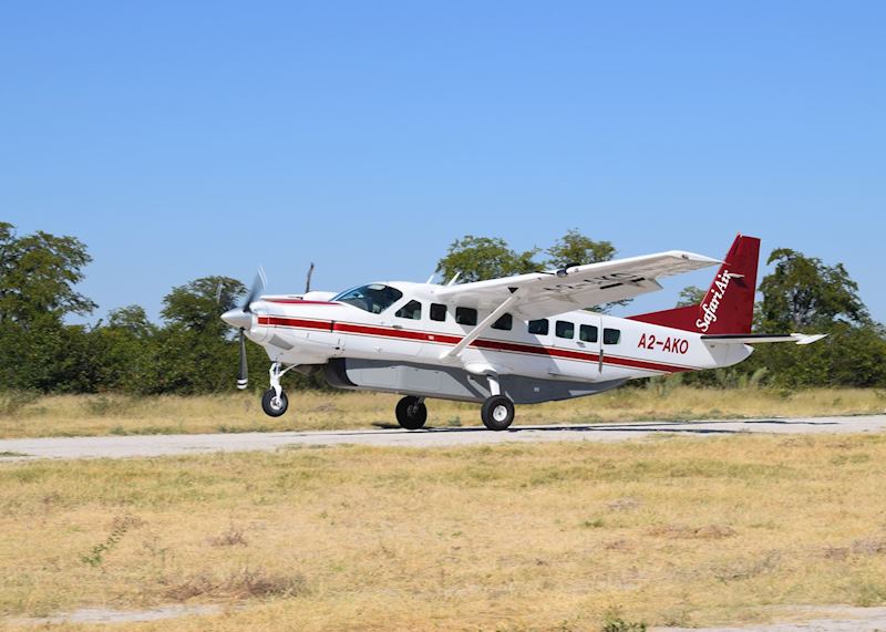 Light aircraft flight in the Okavango Delta