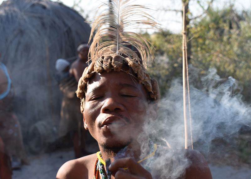 Khoisan Bushman near the Makgadikgadi Pans