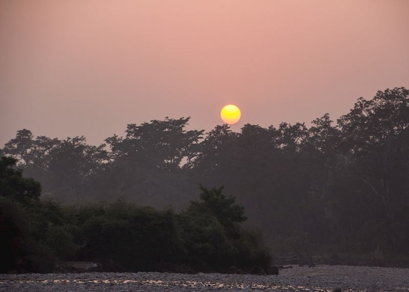 Sunset in Corbett National Park