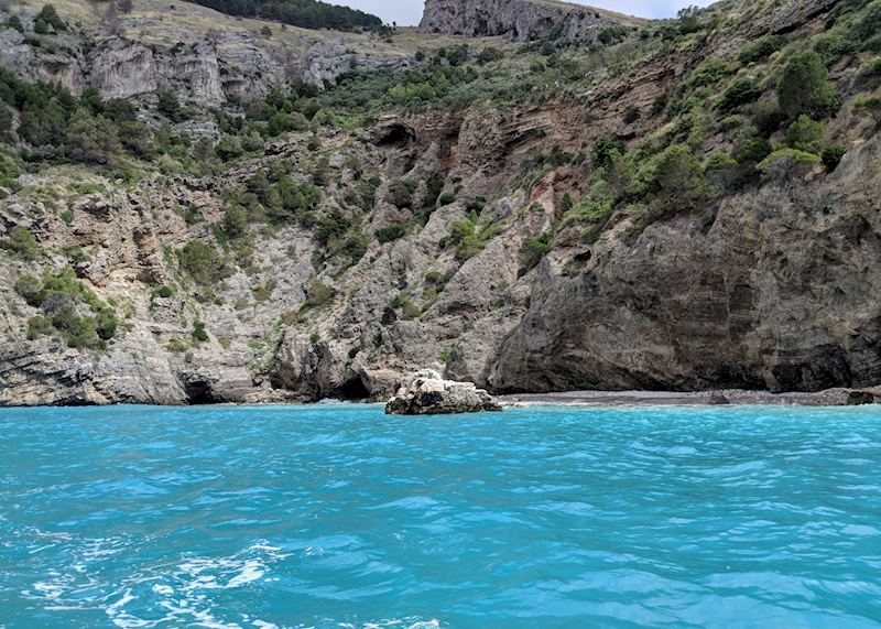 Views of beach from kayak, Campania