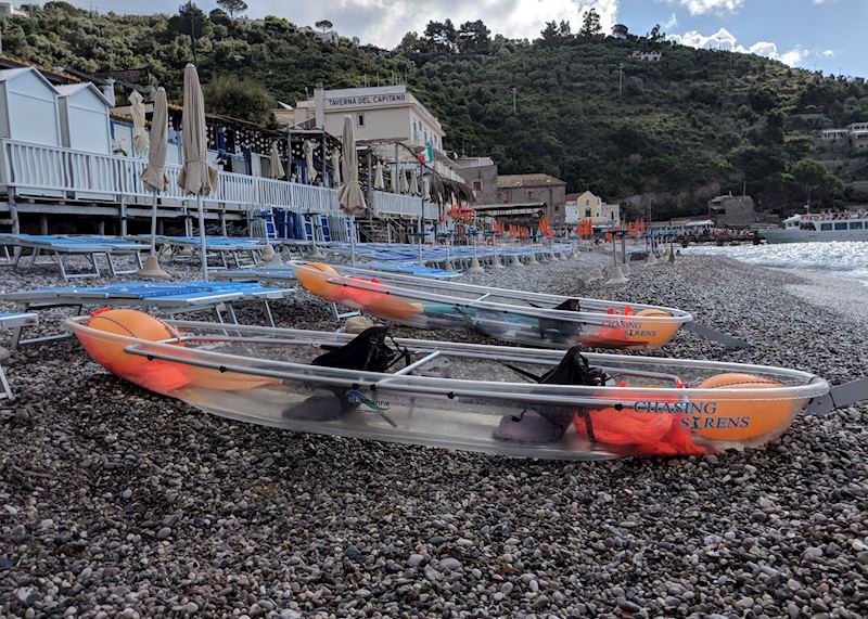 Kayak on Marina del Cantone, Campania