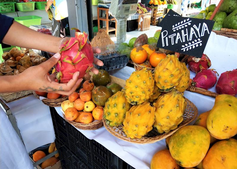 Fruits at market on Lima culinary tour