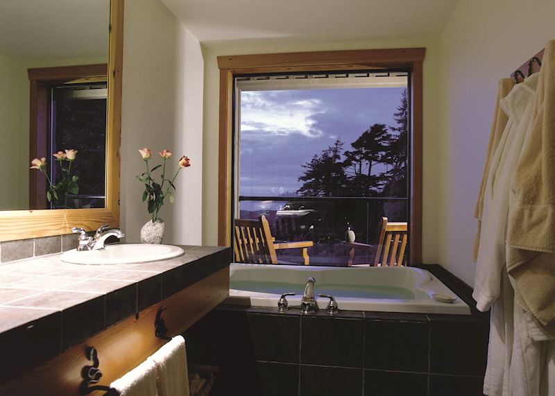 A bathroom at the Wickaninnish Inn, Tofino