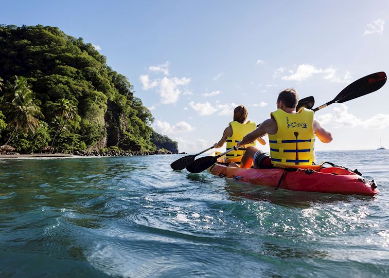 Kayaking at Anse Mamin, Soufrière, Saint Lucia