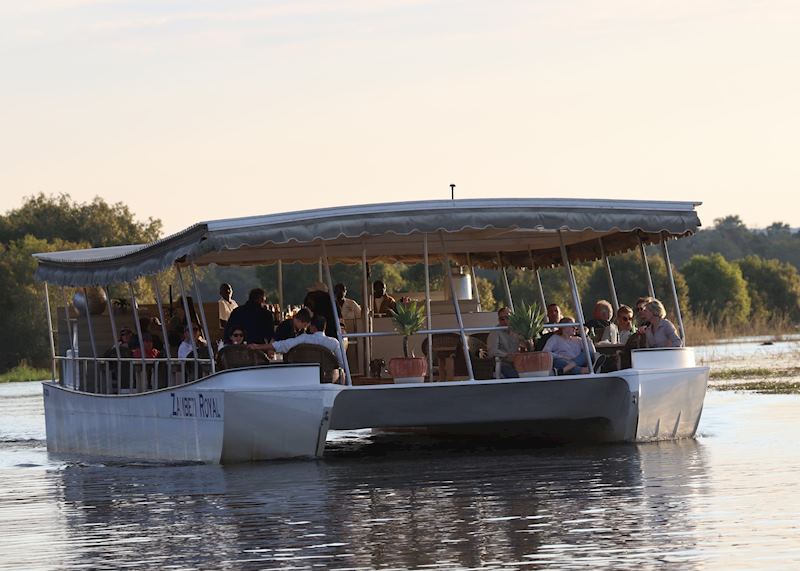 Sunset river cruise on the Zambezi Royal, Victoria Falls