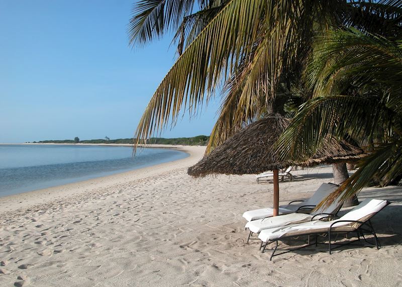 The beach at Bazaruto Lodge