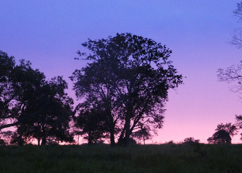 Colourful sunset at Pousada Caiman