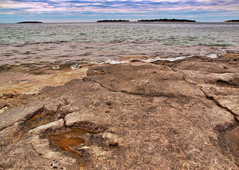 Dinosaur footprints in Brijuni National Park, Istria