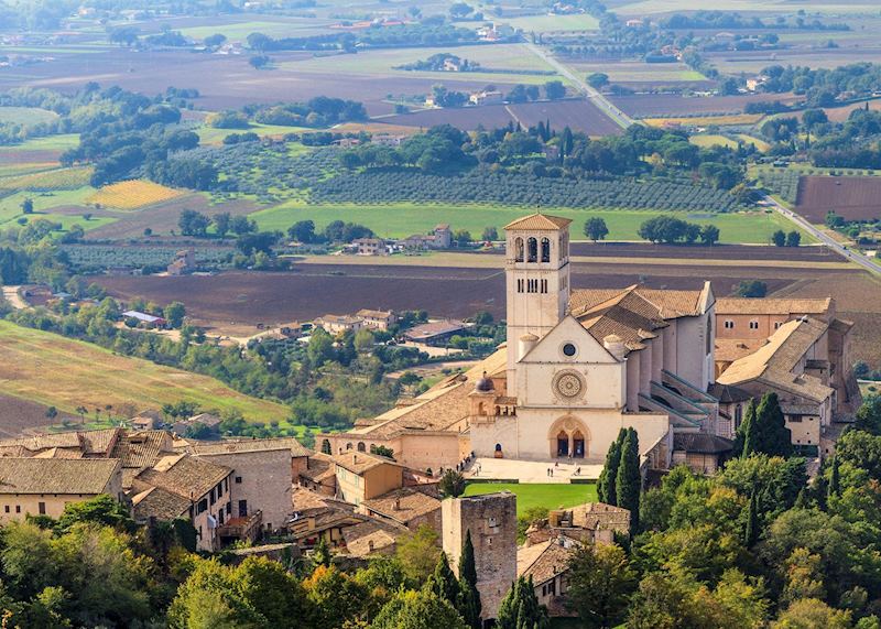 Views over St Francis Basilica, Assisi