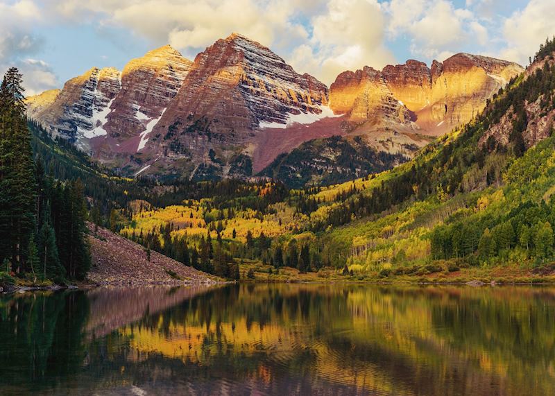 Maroon Bells at sunrise