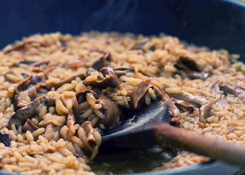 Freshly-made risotto