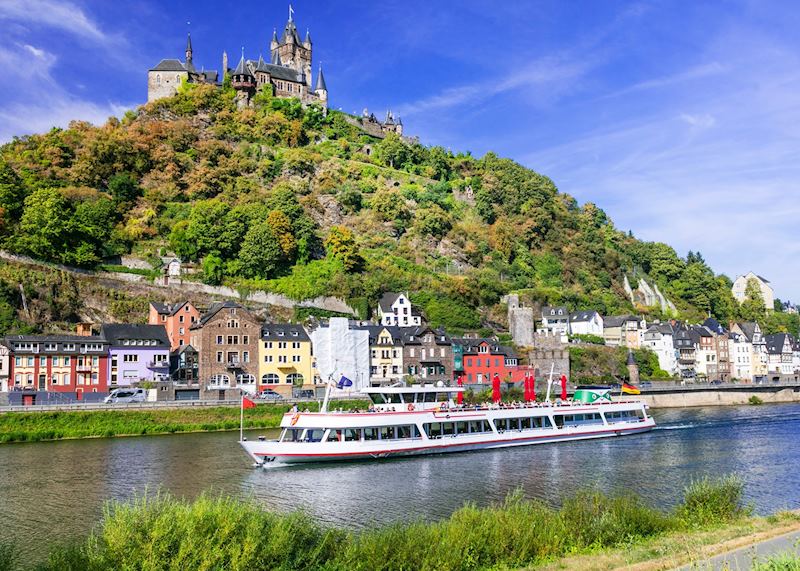 Medieval castle and town on the Rhine