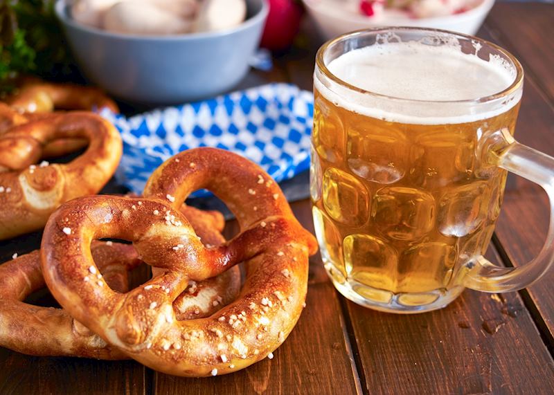Pretzels and beer, Munich 