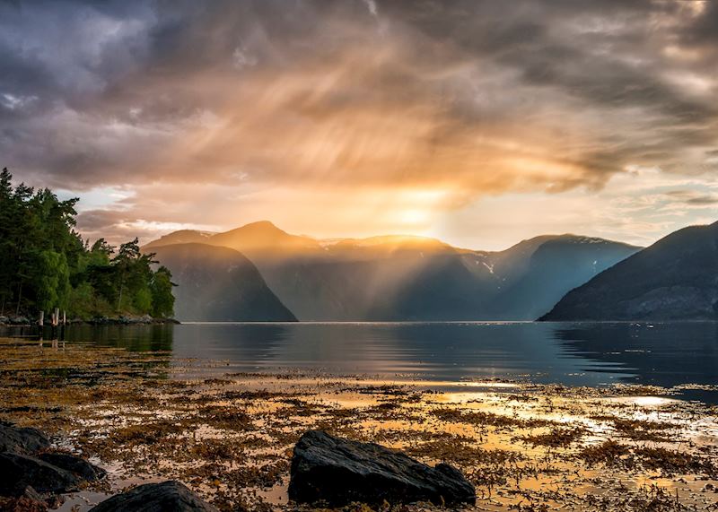 Sunset over Sognefjord