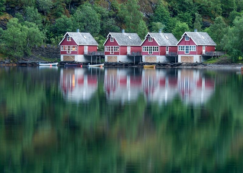 Cottages on the shore of Sognefjord