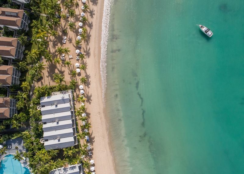 Aerial view over Carlisle Bay