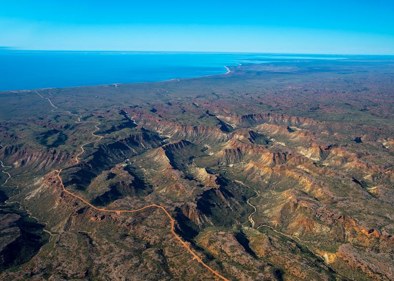 Aerial view of Cape Range National Park