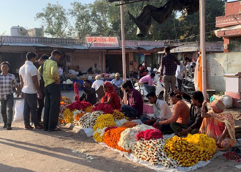 Flower market in Jaipur