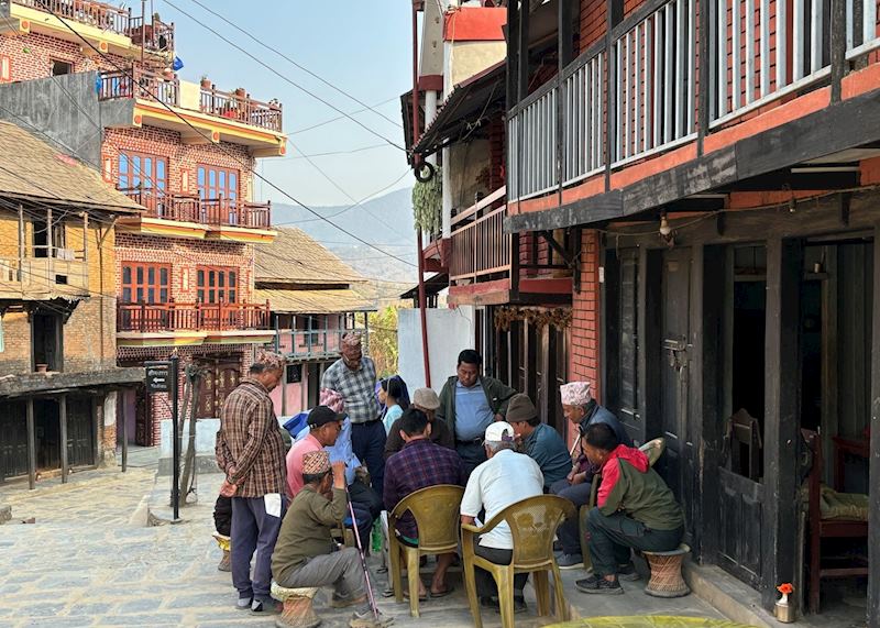 Local people playing cards at Bandipur