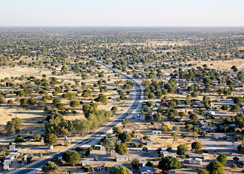 Aerial view of Maun, Botswana