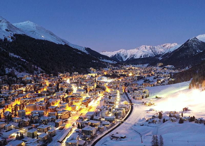 Davos at night, Switzerland (Credit: Marcel Giger)