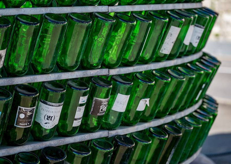 Cider bottles, Oviedo, Asturias, Spain