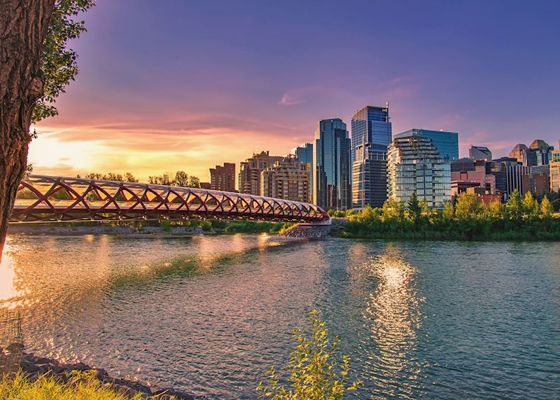Sunrise over the river in Calgary