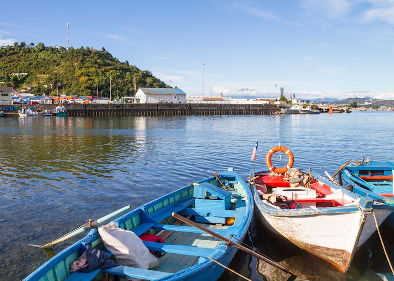 Small boats docked in Puerto Montt