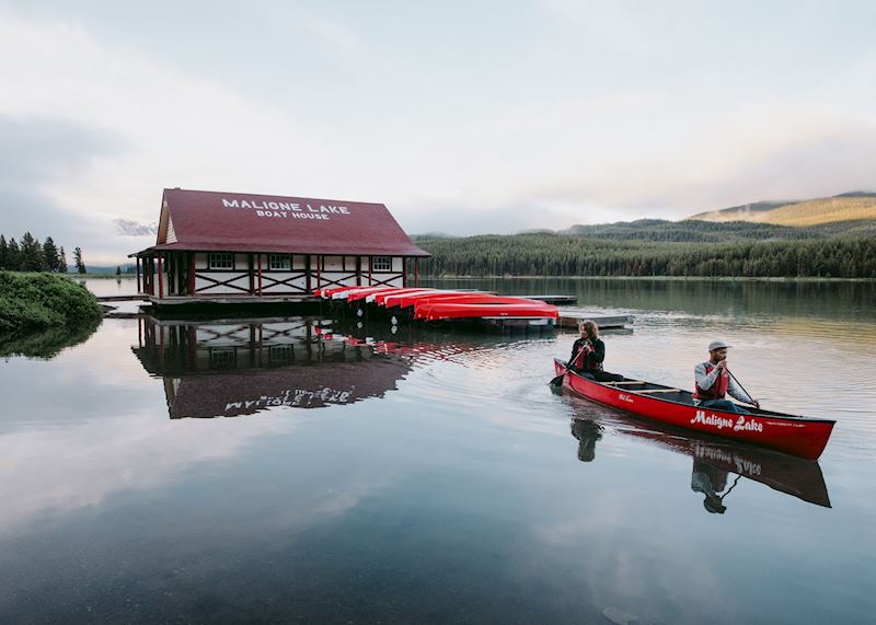 Canoeing on Maligne Lake, Jasper