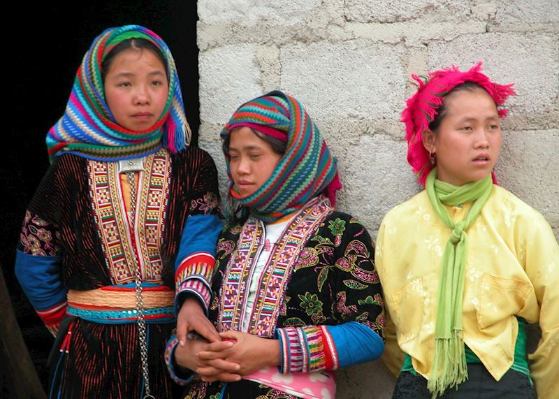 Local girls at Meo Vac Market, Ha Giang Province