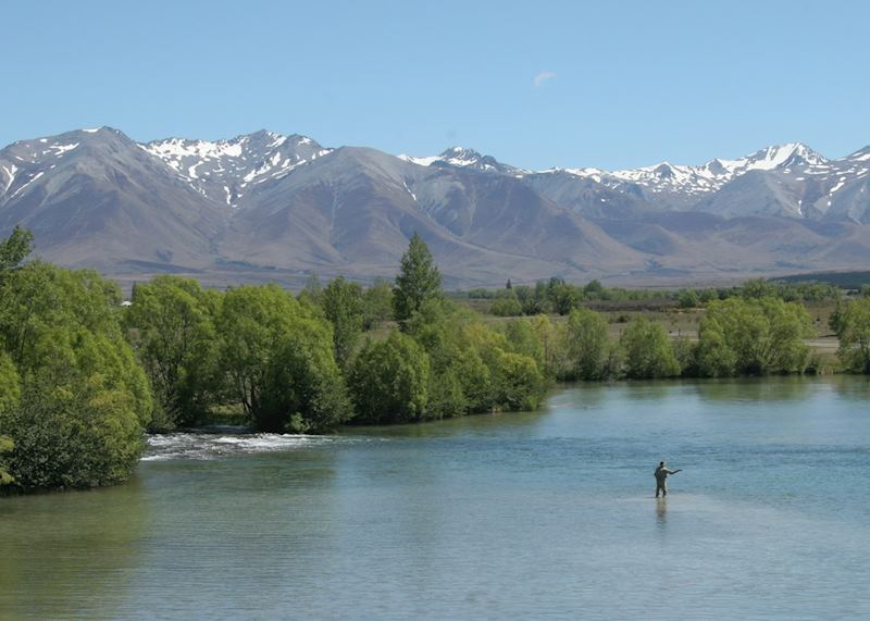 Fishing in Lake Tekapo, Twizel