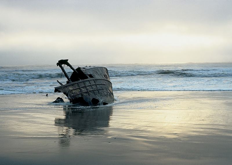 A shipwreck at The Skeleton Coast, Namibia