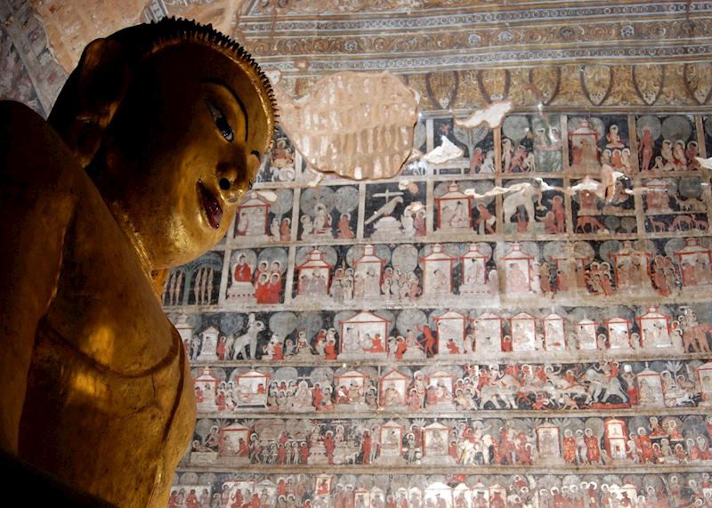 Ancient wall paintings can be found in many of the temples in Bagan
