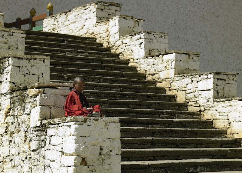 Young monk at Paro Dzong, Paro, Bhutan