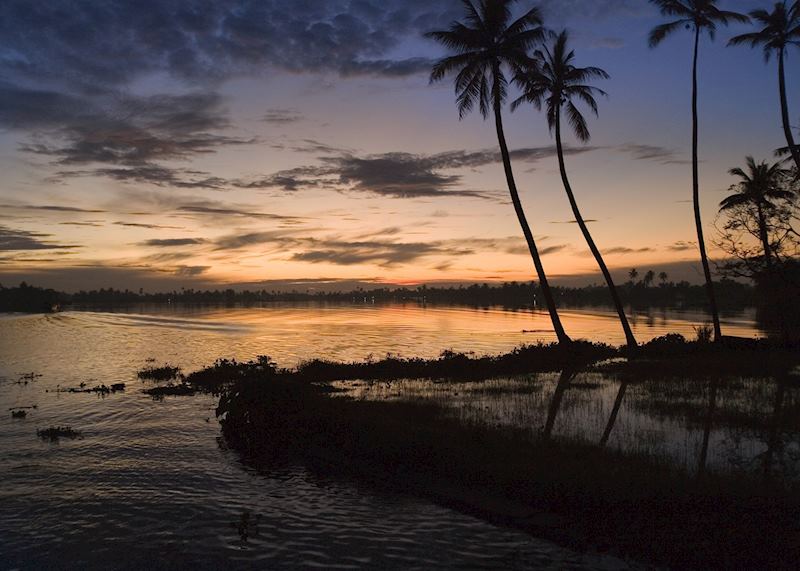 Sunset over the backwaters, Kerala, India