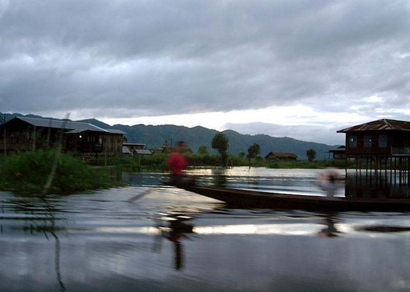 Longtail boats are the fastest form of transport on Inle Lake
