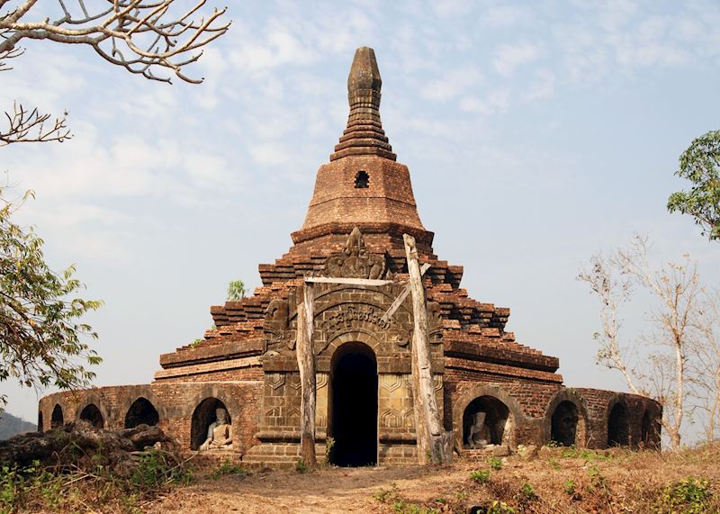 One of the many hill-top temples in Mrauk U