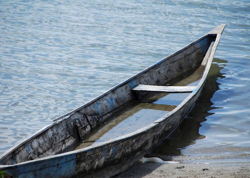 Dugout canoe on Lake Kivu, Rwanda