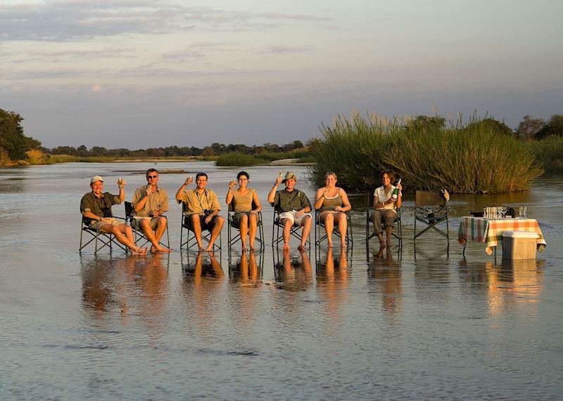 Sundowners on the Palmgrove Walking Safari