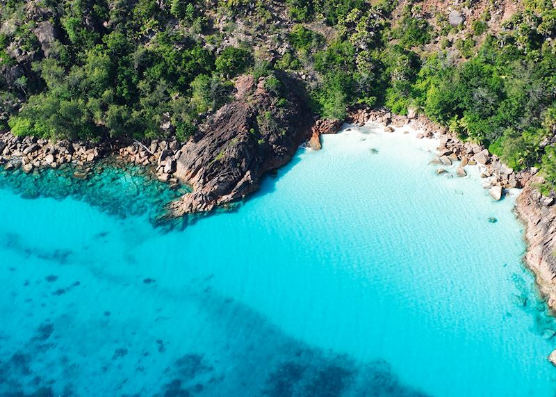 Small cove on Curieuse Island