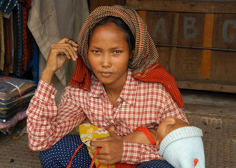 Young woman at market, Phnom Penh