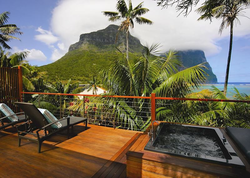 Lidgbird suite deck, Capella Lodge, Lord Howe Island