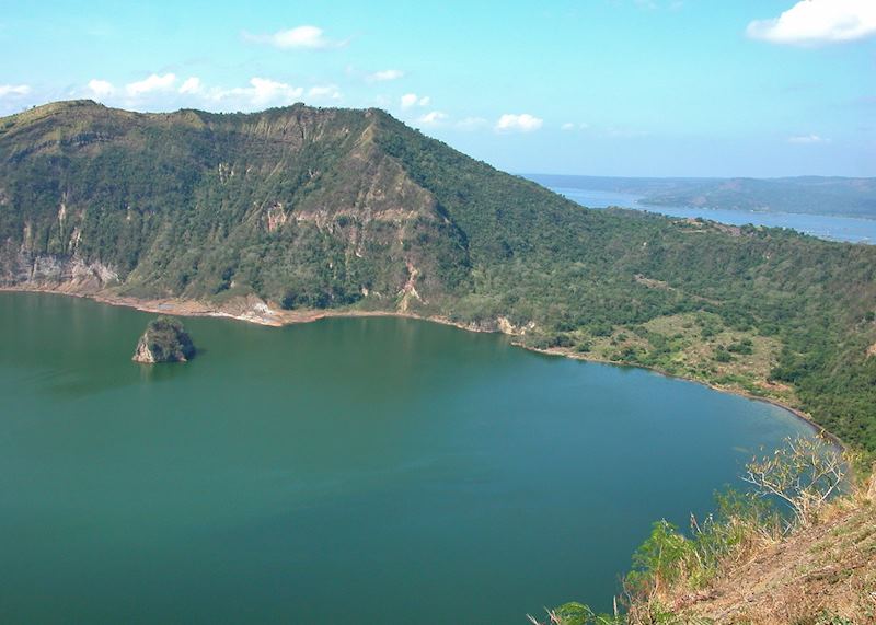 View into Taal Volcano crater and lake, Luzon, Philippines