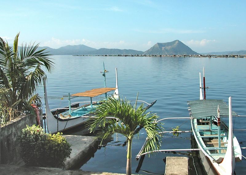 View across Taal Lake to the volcano, Luzon, Philippines